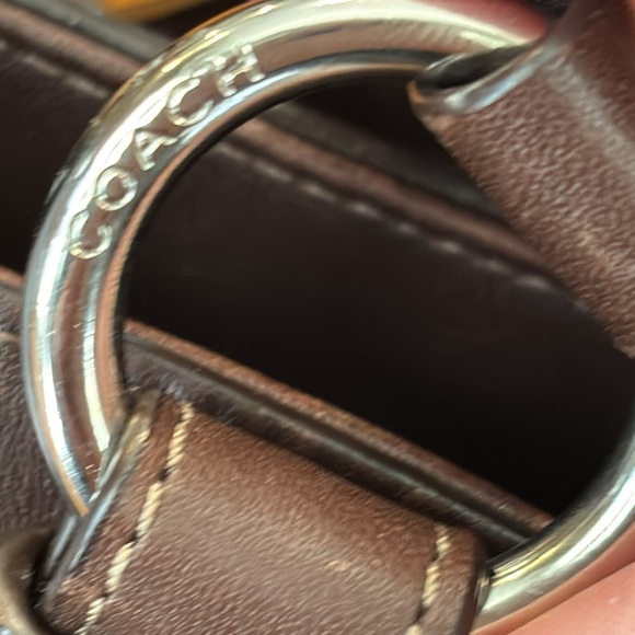 COACH TWO WAY TOTE BAG CHOCOLATE BROWN LEATHER REMOVABLE STRAP SILVER HARDWARE🤎 - Picture 6 of 17